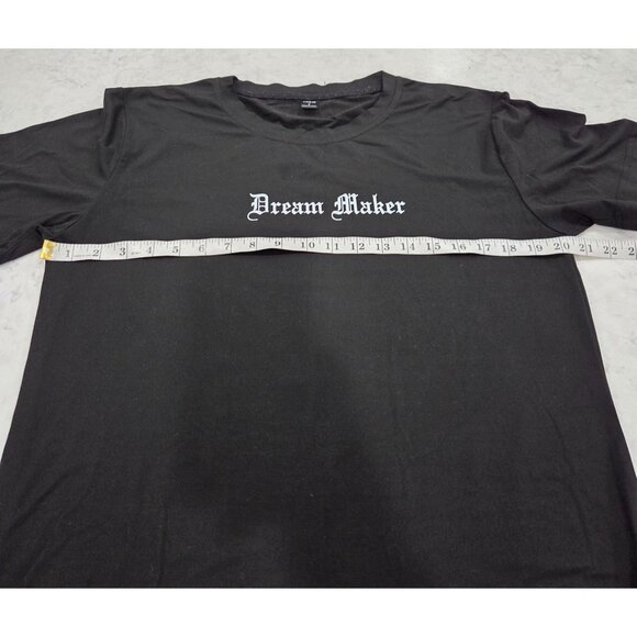 Shein Mens Dream Maker Graphic Black T-Shirt Size S - Picture 6 of 7